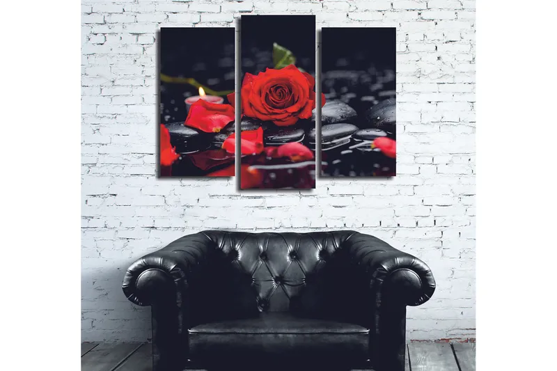 Dekorativ Canvastavla 3-Delar 45x20 cm, Flerfärgad