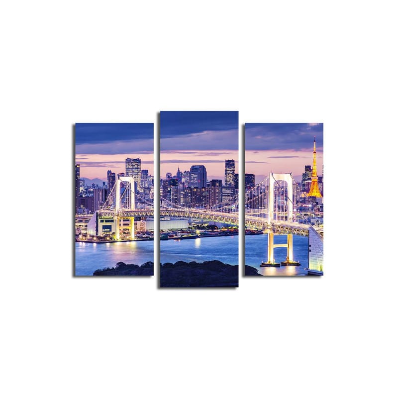 Dekorativ Canvastavla 3-Delar 45x20 cm, Flerfärgad