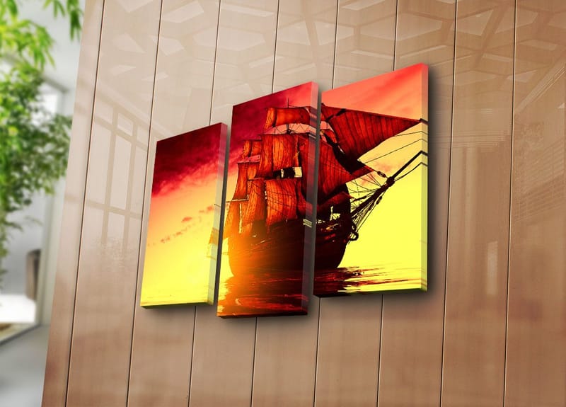 Dekorativ Canvastavla 3-Delar 45x20 cm - Flerfärgad - Inredning & dekor - Tavlor & konst - Canvastavla