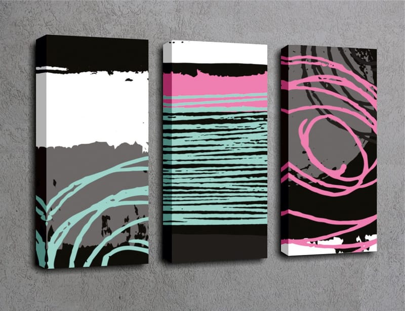 Dekorativ Canvastavla 3-Delar 45x20 cm - Flerfärgad - Inredning & dekor - Tavlor & konst - Canvastavla
