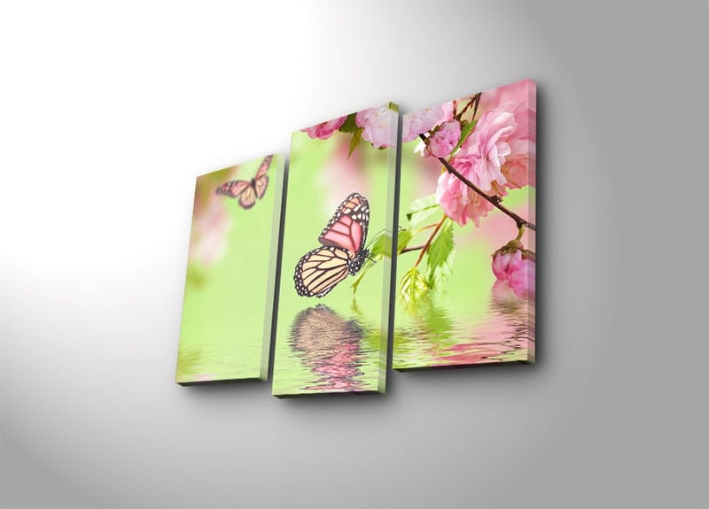 Dekorativ Canvastavla 3-Delar 45x20 cm, Flerfärgad