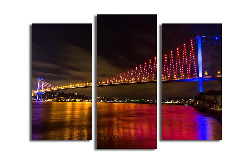 Dekorativ Canvastavla 3-Delar 45x20 cm - Flerfärgad - Inredning & dekor - Tavlor & konst - Canvastavla