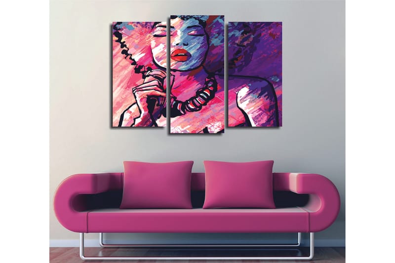 Dekorativ Canvastavla 3-Delar 45x20 cm, Flerfärgad