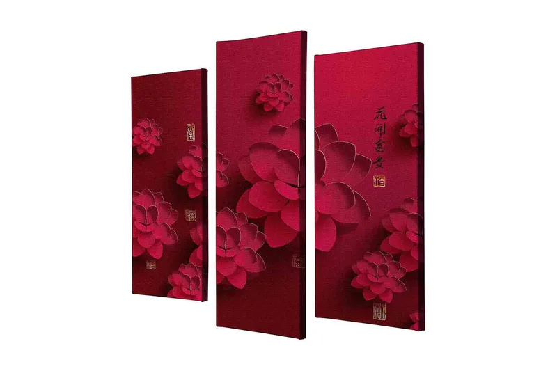 Dekorativ Canvastavla 3-Delar 45x20 cm, Flerfärgad