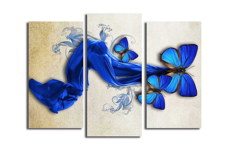 Dekorativ Canvastavla 3-Delar 45x20 cm, Flerfärgad