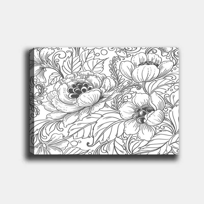 Dekorativ Canvastavla 30x30 cm, Vit|Svart