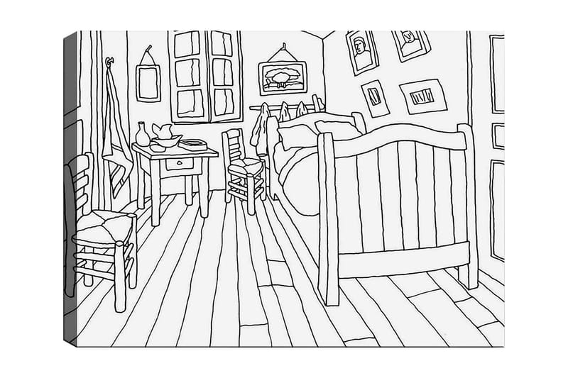 Dekorativ Canvastavla 30x40 cm, Vit|Svart