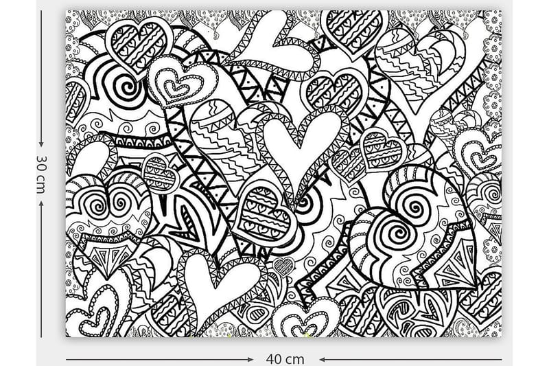 Dekorativ Canvastavla 30x40 cm - Vit|Svart - Inredning & dekor - Tavlor & konst - Canvastavla