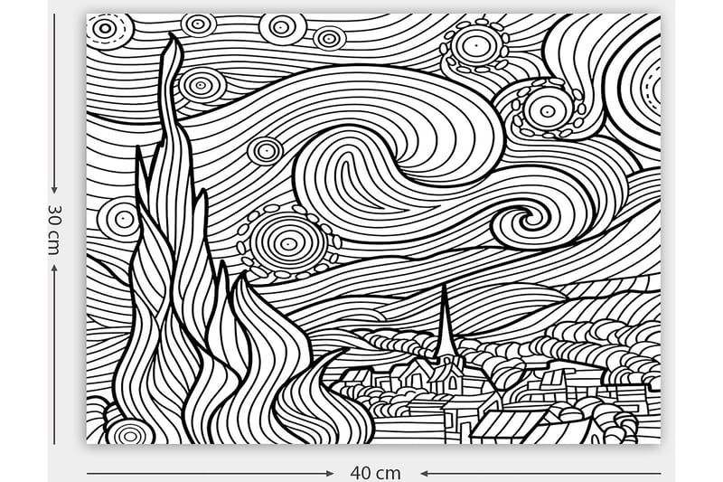 Dekorativ Canvastavla 30x40 cm - Vit|Svart - Inredning & dekor - Tavlor & konst - Canvastavla