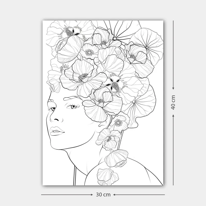 Dekorativ Canvastavla 30x40 cm, Vit|Svart