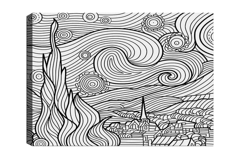 Dekorativ Canvastavla 30x40 cm, Vit|Svart