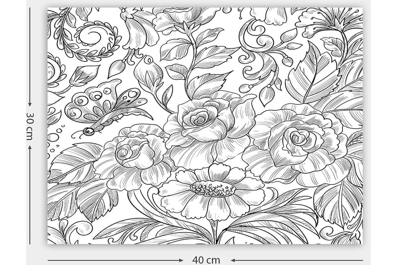 Dekorativ Canvastavla 30x40 cm - Vit|Svart - Inredning & dekor - Tavlor & konst - Canvastavla