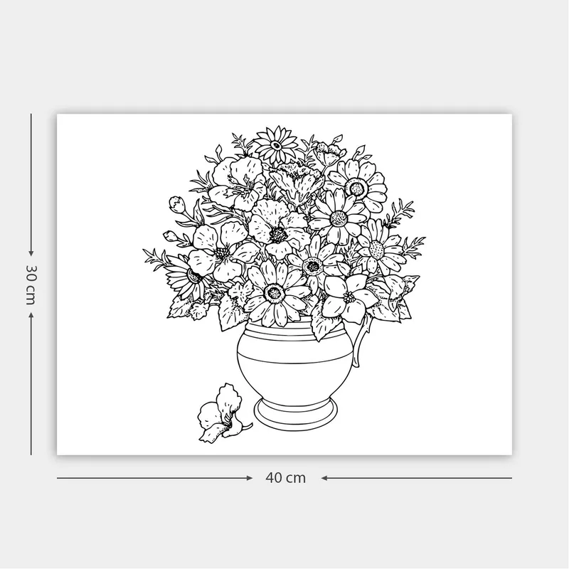 Dekorativ Canvastavla 30x40 cm, Vit|Svart