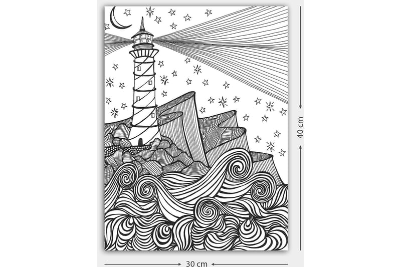 Dekorativ Canvastavla 30x40 cm - Vit|Svart - Inredning & dekor - Tavlor & konst - Canvastavla