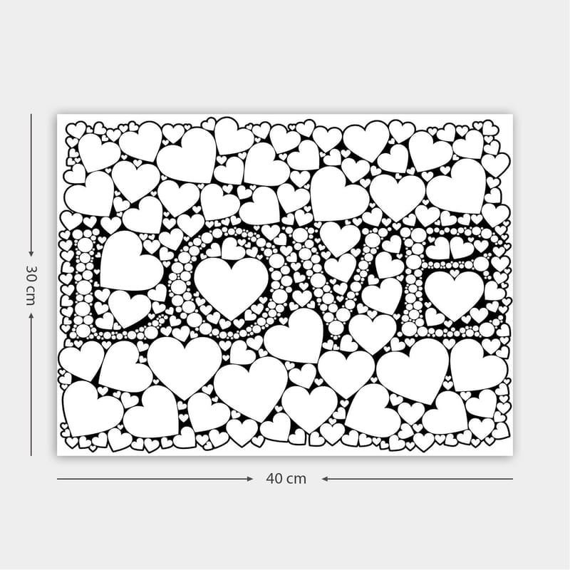 Dekorativ Canvastavla 30x40 cm, Vit|Svart