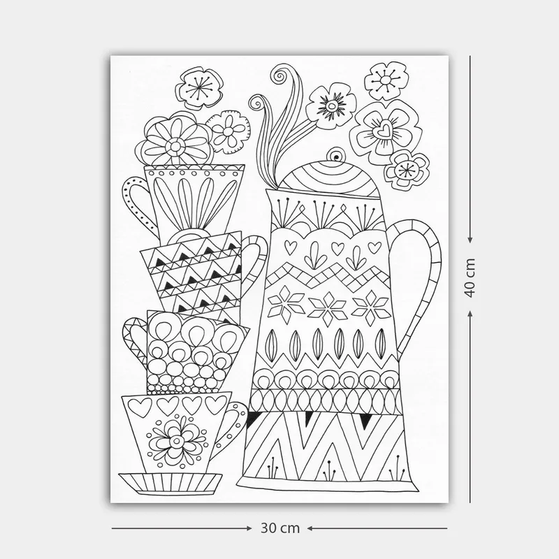 Dekorativ Canvastavla 30x40 cm, Vit|Svart