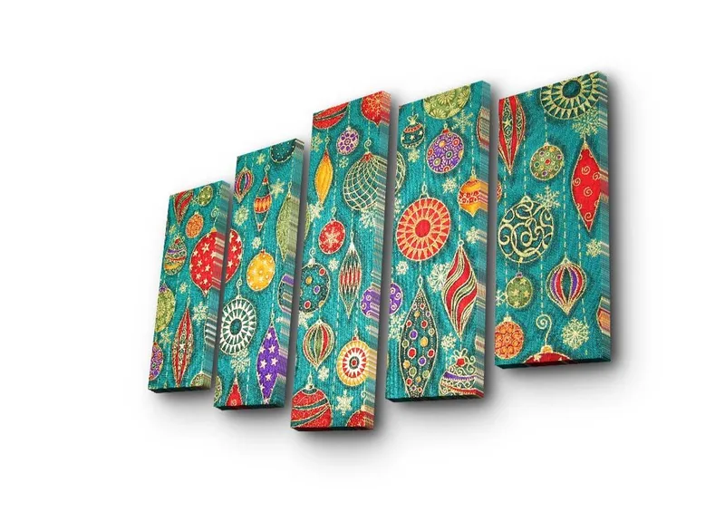 Dekorativ Canvastavla 5-Delar 19x70 cm, Flerfärgad