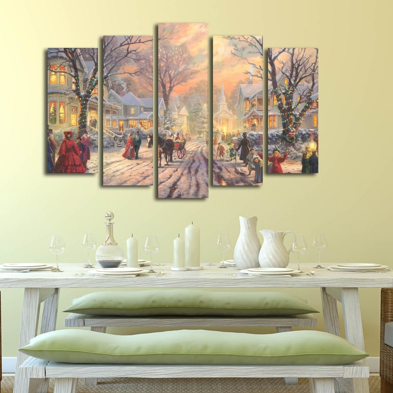 DEKORATIV CANVASTAVLA 5-Delar 19x70 cm Flerfärgad - Inredning & dekor - Tavlor & konst - Canvastavla