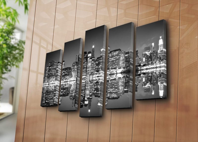 Dekorativ Canvastavla 5-Delar 70x19 cm - Flerfärgad - Inredning & dekor - Tavlor & konst - Canvastavla