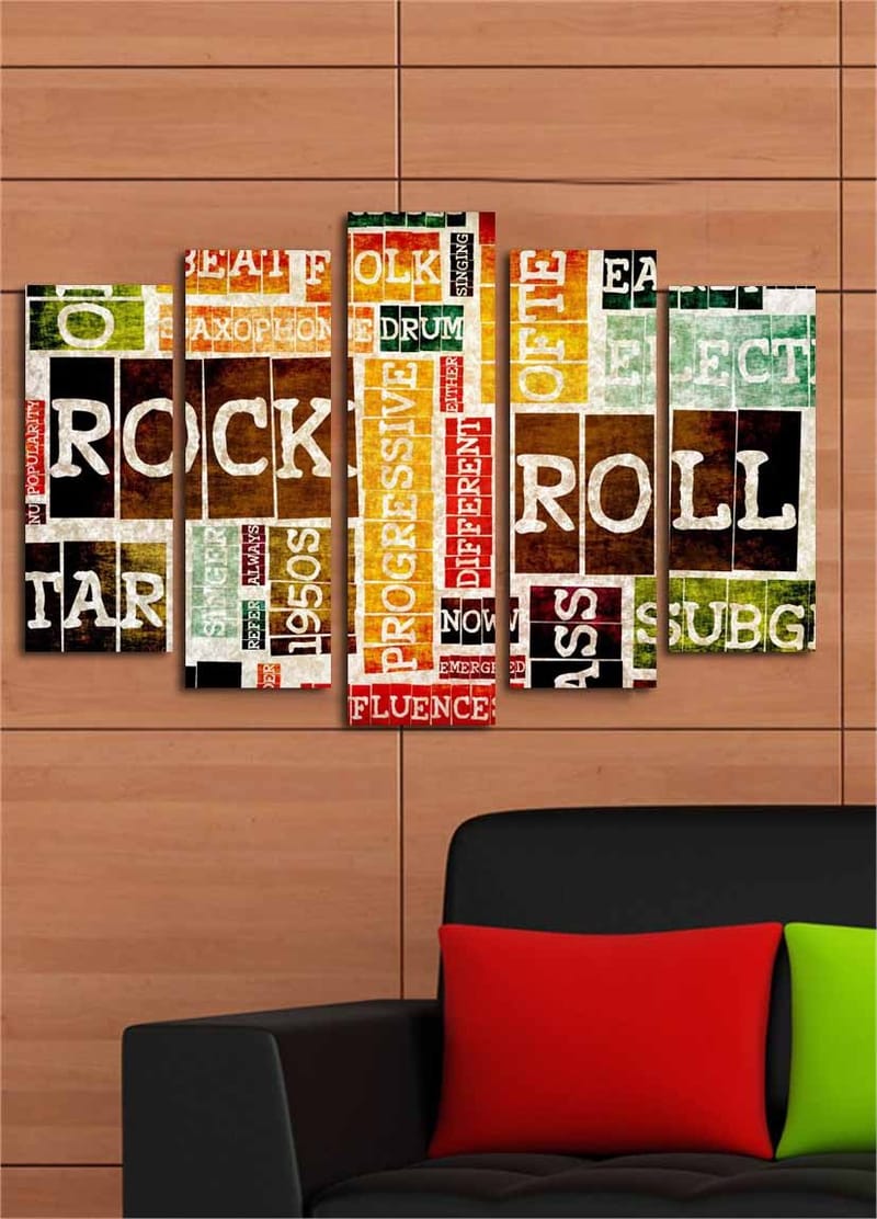 Dekorativ Canvastavla 5-Delar 70x19 cm - Flerfärgad - Inredning & dekor - Tavlor & konst - Canvastavla