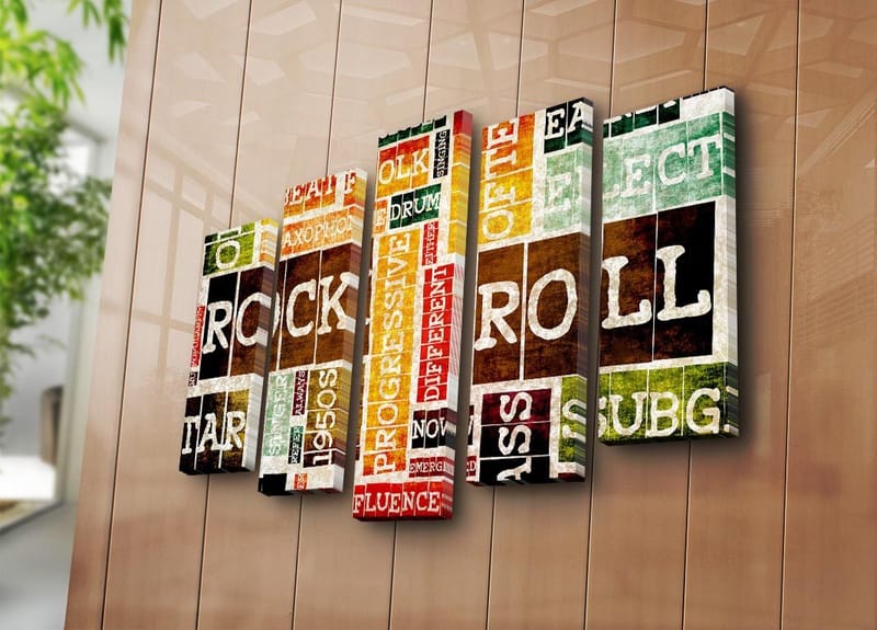 Dekorativ Canvastavla 5-Delar 70x19 cm - Flerfärgad - Inredning & dekor - Tavlor & konst - Canvastavla