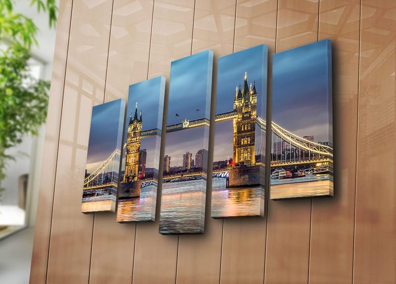 Dekorativ Canvastavla 5-Delar 70x19 cm - Flerfärgad - Inredning & dekor - Tavlor & konst - Canvastavla