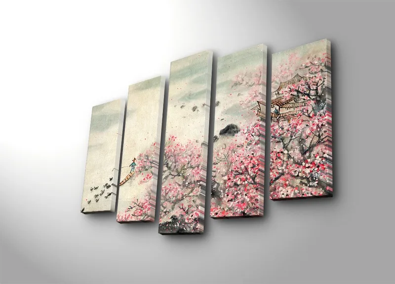 Dekorativ Canvastavla 5-Delar 70x19 cm, Flerfärgad