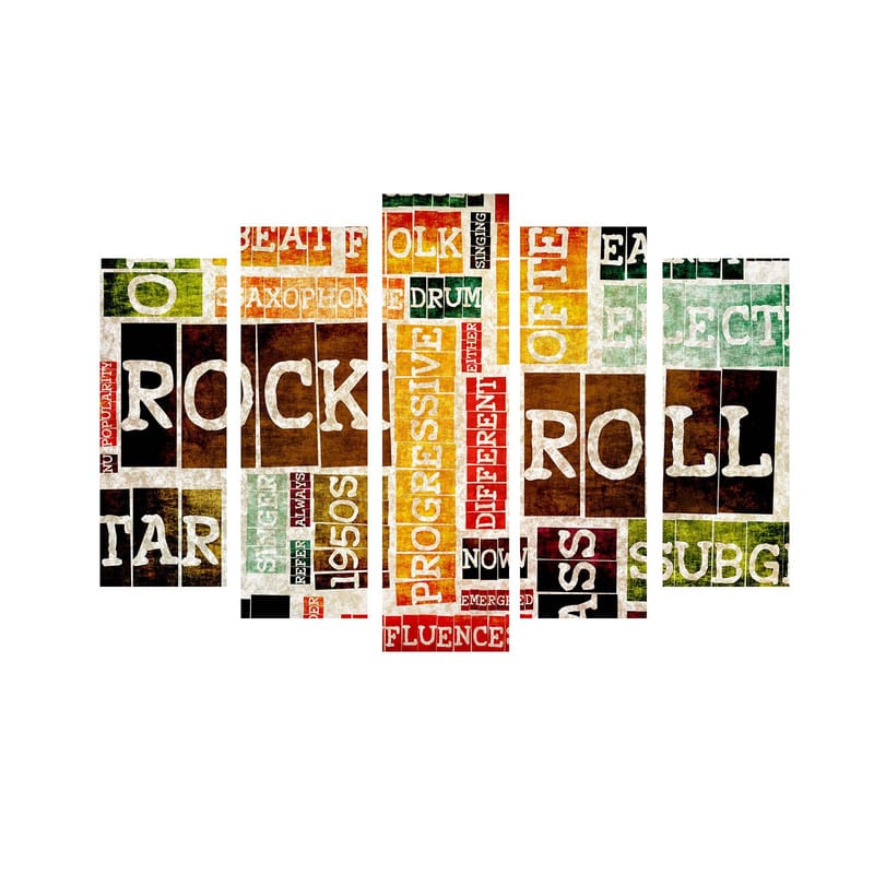 Dekorativ Canvastavla 5-Delar 70x19 cm - Flerfärgad - Inredning & dekor - Tavlor & konst - Canvastavla