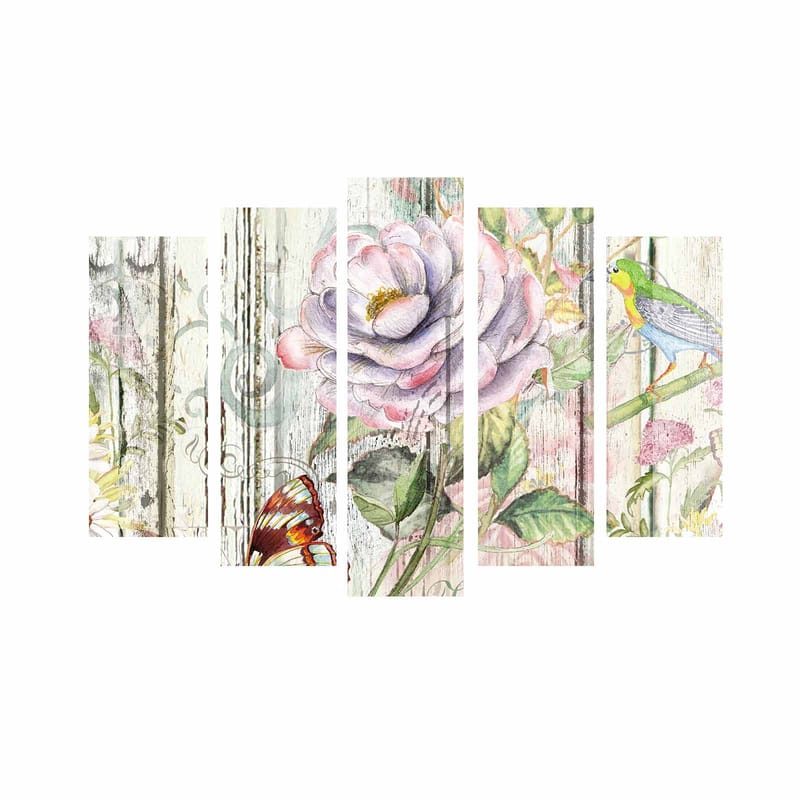 Dekorativ Canvastavla 5-Delar 70x19 cm - Flerfärgad - Inredning & dekor - Tavlor & konst - Canvastavla