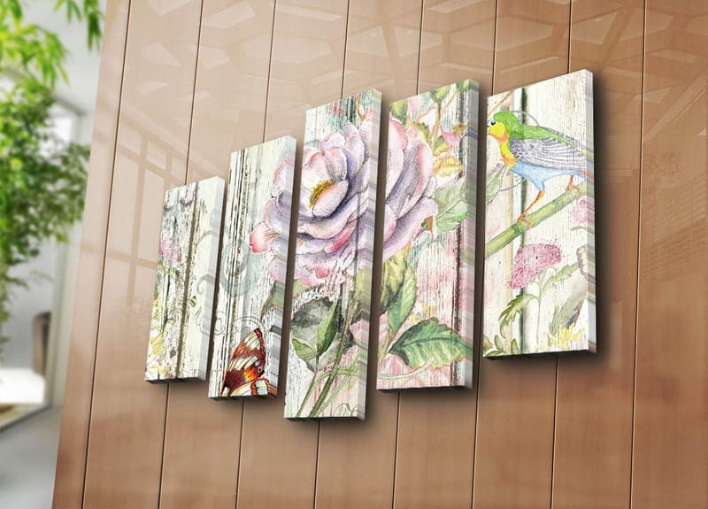 Dekorativ Canvastavla 5-Delar 70x19 cm - Flerfärgad - Inredning & dekor - Tavlor & konst - Canvastavla