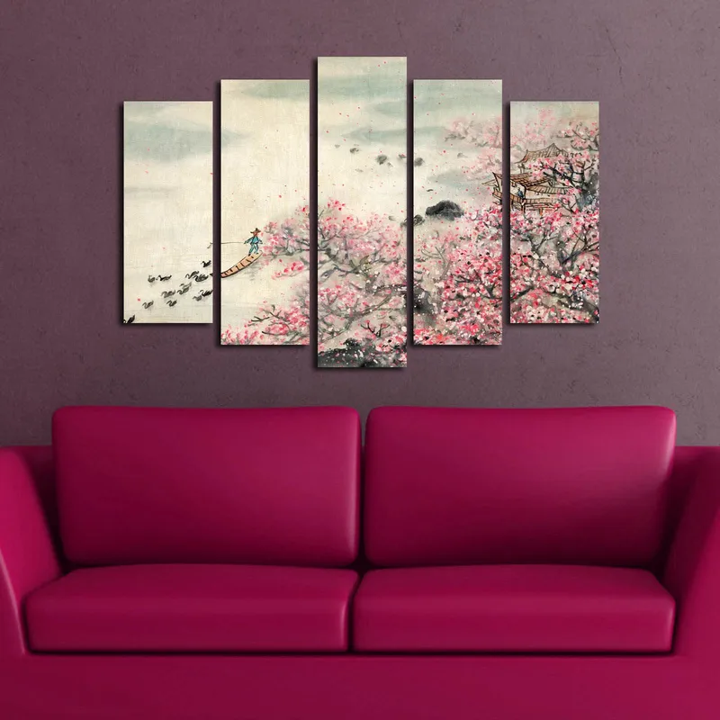 Dekorativ Canvastavla 5-Delar 70x19 cm - Flerfärgad - Inredning & dekor - Tavlor & konst - Canvastavla