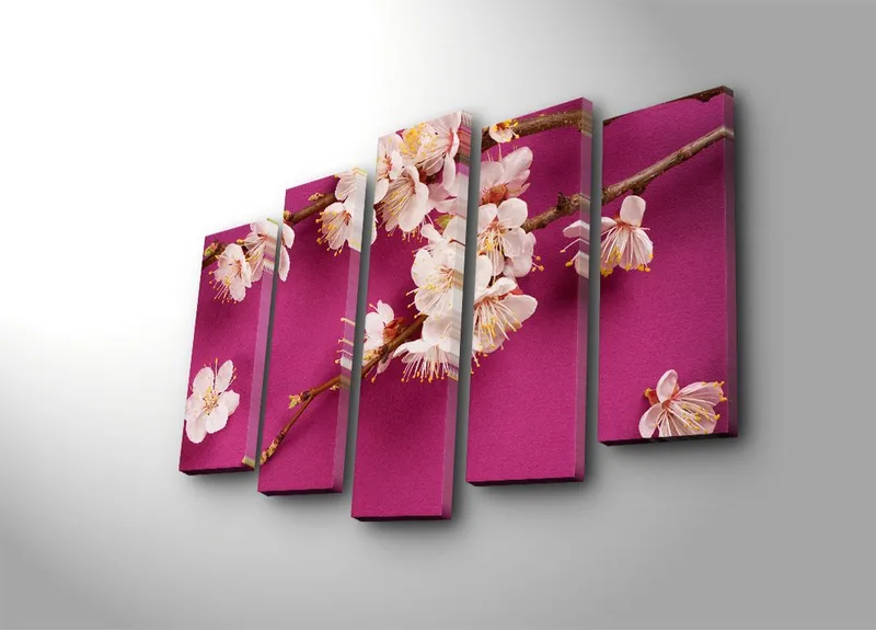 Dekorativ Canvastavla 5-Delar 70x19 cm, Flerfärgad