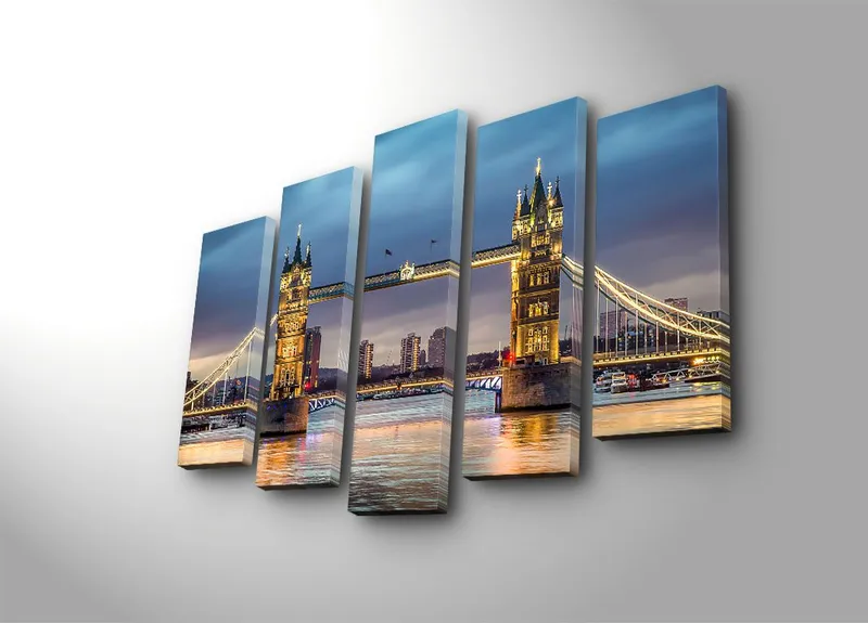 Dekorativ Canvastavla 5-Delar 70x19 cm, Flerfärgad