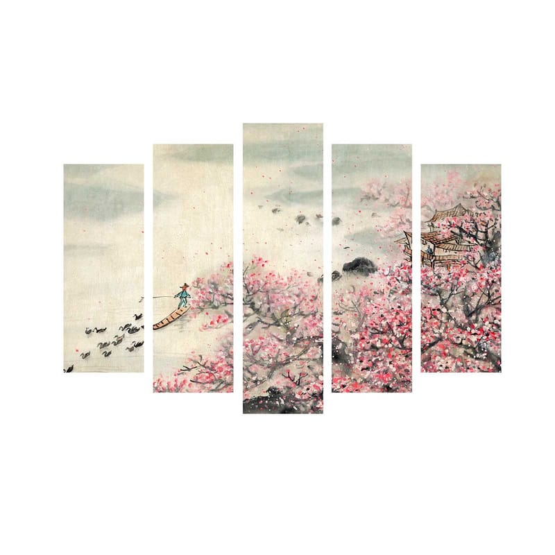 Dekorativ Canvastavla 5-Delar 70x19 cm - Flerfärgad - Inredning & dekor - Tavlor & konst - Canvastavla