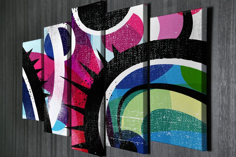 DEKORATIV CANVASTAVLA 5-Delar 70x20 cm Flerfärgad - Inredning & dekor - Tavlor & konst - Canvastavla