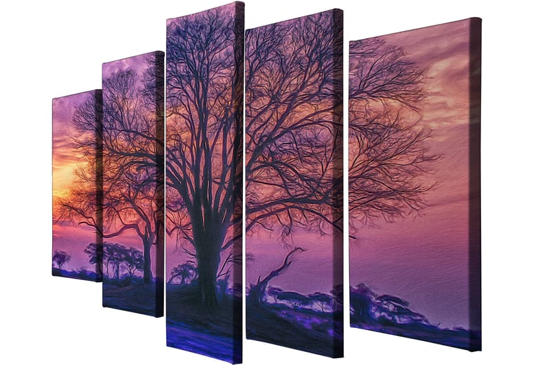 DEKORATIV CANVASTAVLA 5-Delar 70x20 cm Flerfärgad - Inredning & dekor - Tavlor & konst - Canvastavla