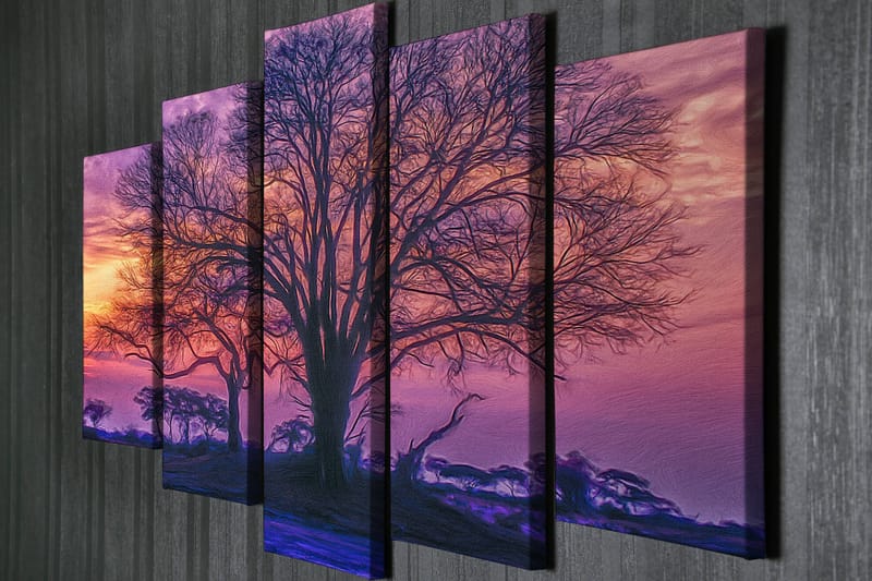 DEKORATIV CANVASTAVLA 5-Delar 70x20 cm Flerfärgad - Inredning & dekor - Tavlor & konst - Canvastavla