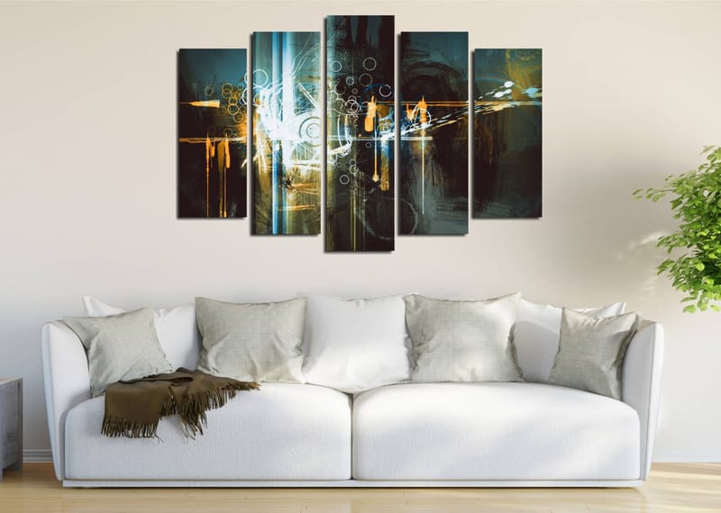 DEKORATIV CANVASTAVLA 5-Delar 70x20 cm Flerfärgad - Inredning & dekor - Tavlor & konst - Canvastavla