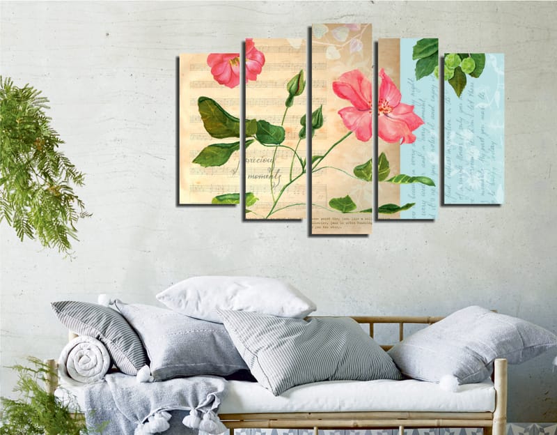 DEKORATIV CANVASTAVLA 5-Delar 70x20 cm Flerfärgad - Inredning & dekor - Tavlor & konst - Canvastavla