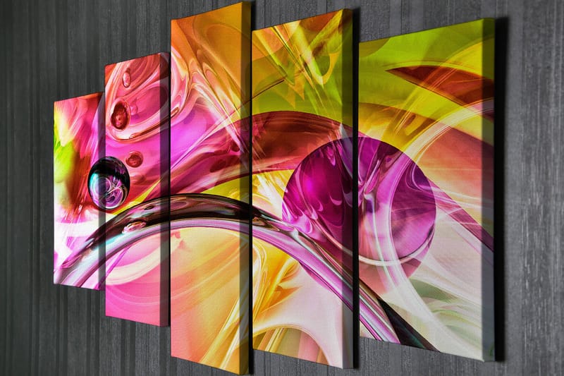 DEKORATIV CANVASTAVLA 5-Delar 70x20 cm Flerfärgad - Inredning & dekor - Tavlor & konst - Canvastavla