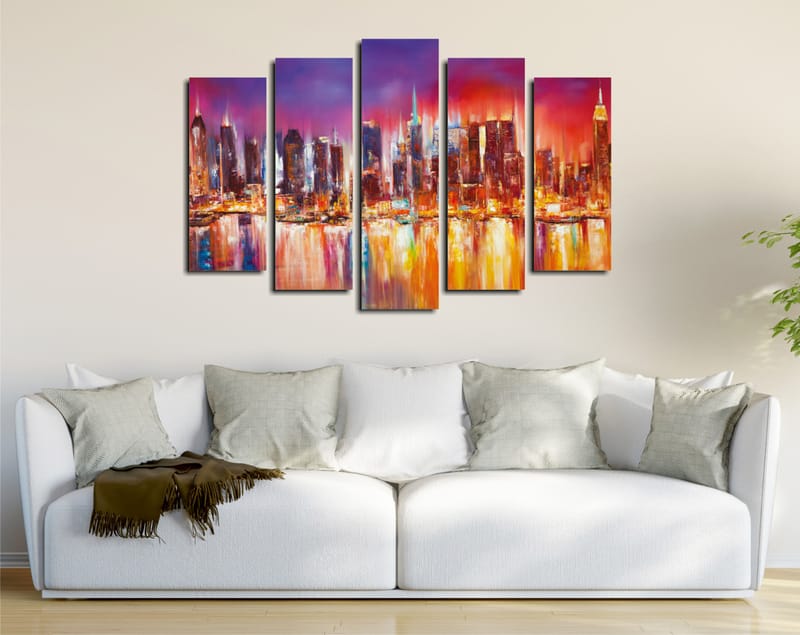 DEKORATIV CANVASTAVLA 5-Delar 70x20 cm Flerfärgad - Inredning & dekor - Tavlor & konst - Canvastavla
