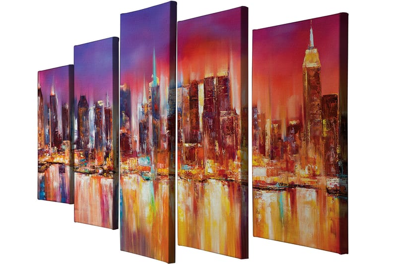 DEKORATIV CANVASTAVLA 5-Delar 70x20 cm Flerfärgad - Inredning & dekor - Tavlor & konst - Canvastavla