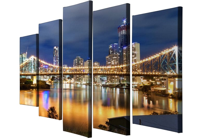 DEKORATIV CANVASTAVLA 5-Delar 70x20 cm Flerfärgad - Inredning & dekor - Tavlor & konst - Canvastavla