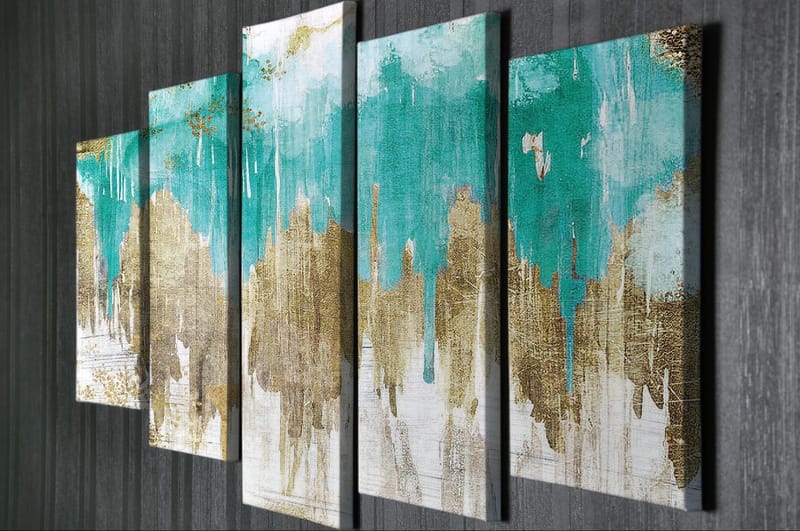 DEKORATIV CANVASTAVLA 5-Delar 70x20 cm Flerfärgad - Inredning & dekor - Tavlor & konst - Canvastavla