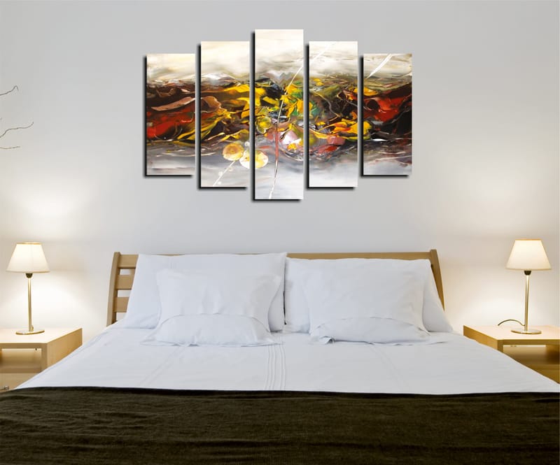 DEKORATIV CANVASTAVLA 5-Delar 70x20 cm Flerfärgad
