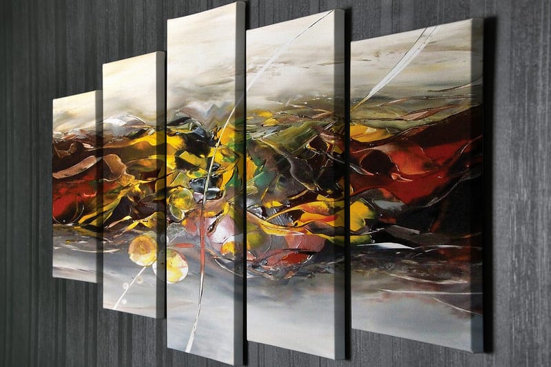 DEKORATIV CANVASTAVLA 5-Delar 70x20 cm Flerfärgad - Inredning & dekor - Tavlor & konst - Canvastavla