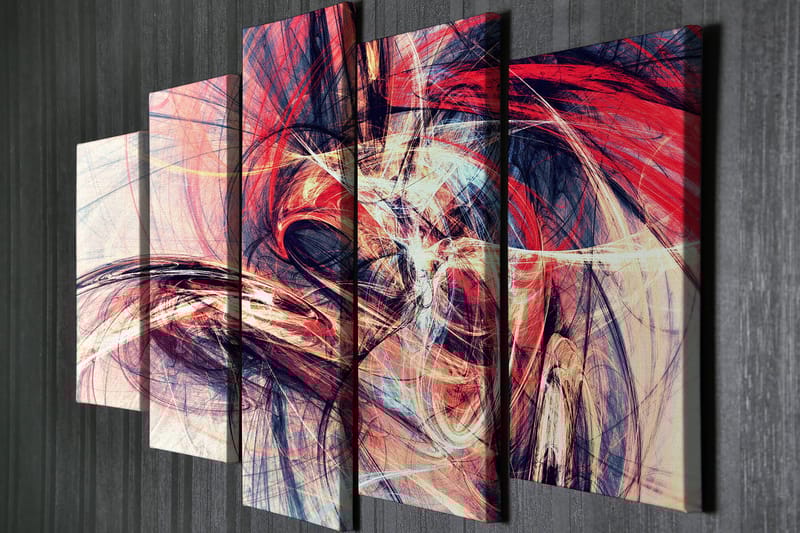 DEKORATIV CANVASTAVLA 5-Delar 70x20 cm Flerfärgad - Inredning & dekor - Tavlor & konst - Canvastavla