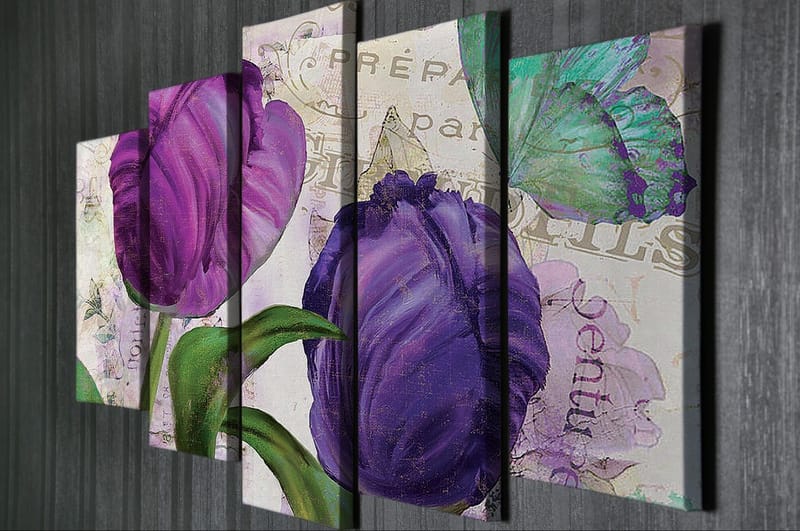 DEKORATIV CANVASTAVLA 5-Delar 70x20 cm Flerfärgad - Inredning & dekor - Tavlor & konst - Canvastavla