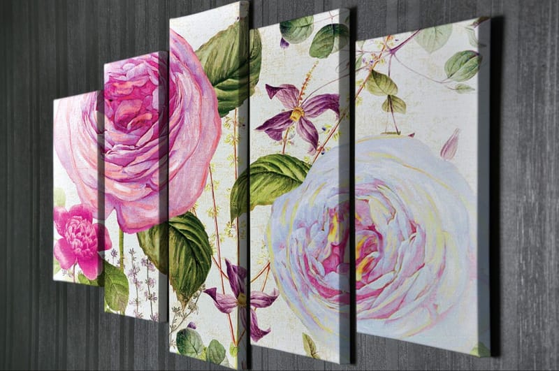 DEKORATIV CANVASTAVLA 5-Delar 70x20 cm Flerfärgad - Inredning & dekor - Tavlor & konst - Canvastavla