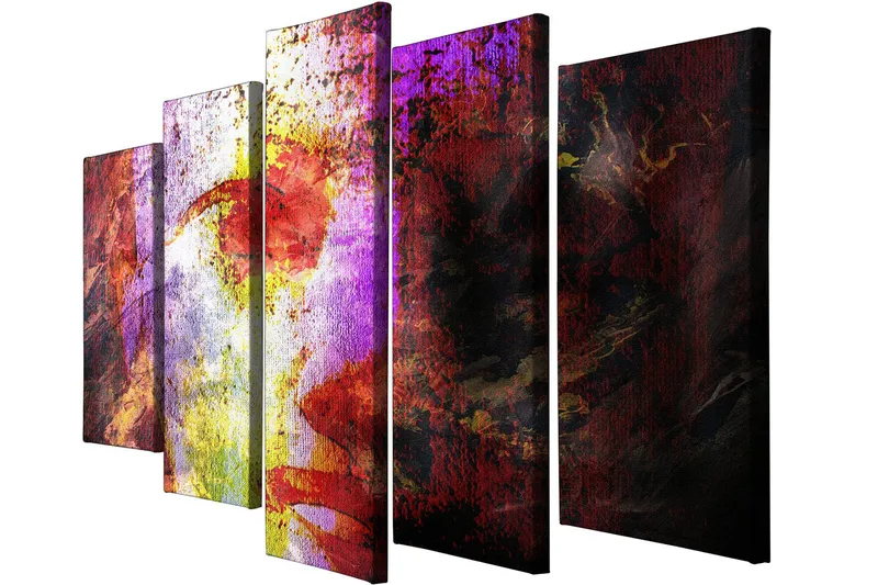 Dekorativ Canvastavla 5-Delar 70x20 cm - Flerfärgad - Inredning & dekor - Tavlor & konst - Canvastavla